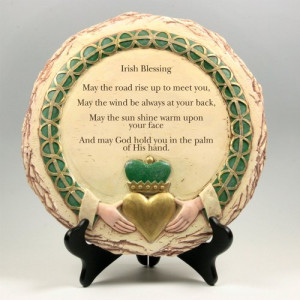 Irish Blessing Plaque with Claddagh Celtic Stone Look Inspirational ...