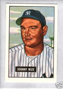 JOHNNY MIZE 1951 Bowman Reprint 50