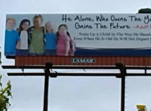 ... : Controversial Billboard Showed Smiling Kids Alongside Hitler Quote