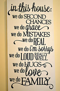 In This House We do Real Family Quote Wooden Wall Sign 12x24