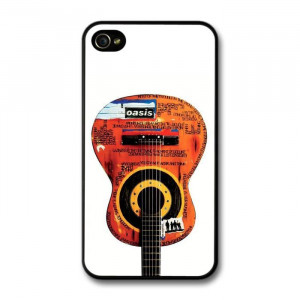 Oasis Guitar with Quotes White Background coque pour iPhone 4 4S - Nos ...