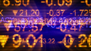 stock market quotes orange blue. Computer generated seamless loop ...