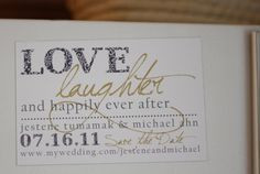 save the date idea. i LOVE the quote (especially given the whole HEA ...