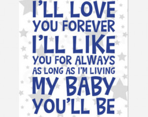 ... Baby Nursery Quote Kids Baby Love Text Saying Navy Blue Gray White