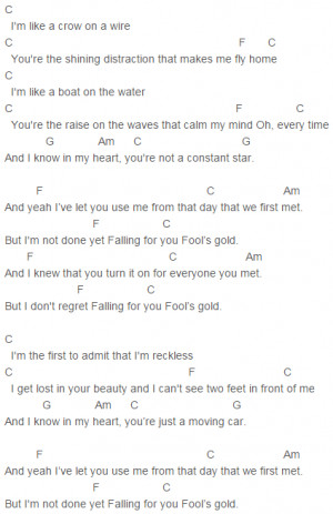 Fools Gold Lyrics One Direction