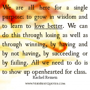 We are all here for a single purpose