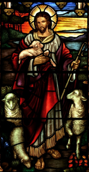 Jesus Good Shepherd Stained Glass