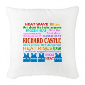 ... Living Room > Richard Castle Funny Quotes Burlap Throw Pillow