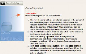 ... study guides for each of her books. Download the Out of My Mind guide