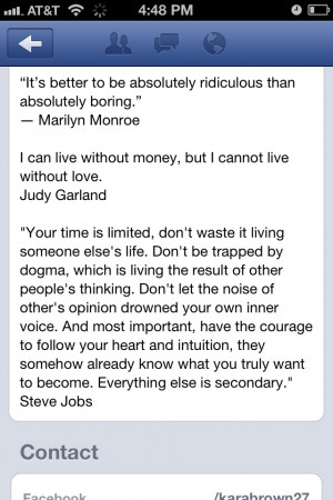 Steve Jobs quote I love!