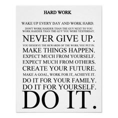 Hard Work Manifesto Poster