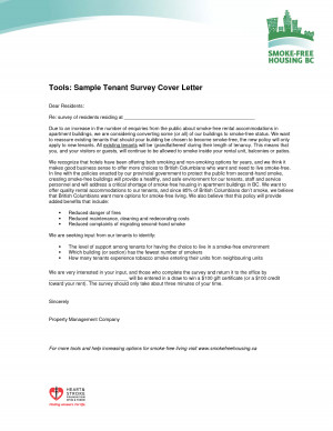 Tools Sample Tenant Survey Cover Letter