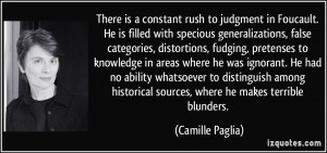 generalizations, false categories, distortions, fudging, pretenses ...