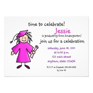 Kindergarten Graduation Invite--Girl, Pink from Zazzle.com
