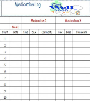 Free Printable Medication Log Sheets