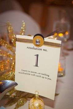 New Year's Eve Wedding table numbers, new year wedding quote ideas ...