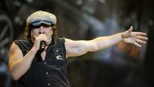 AC/DC lead singer Brian Johnson performs on the Black Ice tour at ...
