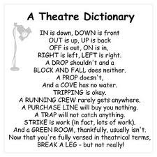 more tactile way of explaining theatre terms than the standard theatre ...