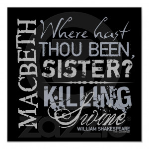 Macbeth Killing Swine Quote Poster from Zazzle.com