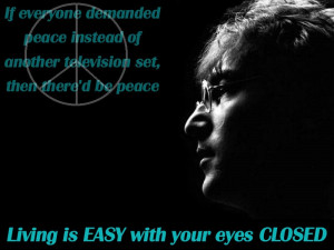 Black wallpaper with Lennon & Quotes & Peace sign