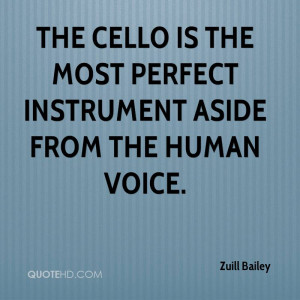 The cello is the most perfect instrument aside from the human voice.