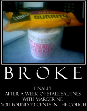 being broke