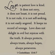 ... is Patient Love is Kind Wall Decal Love Quotes Bible Wedding Wall Art