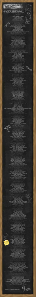 Every single one of Bart Simpson’s chalkboard quotes.