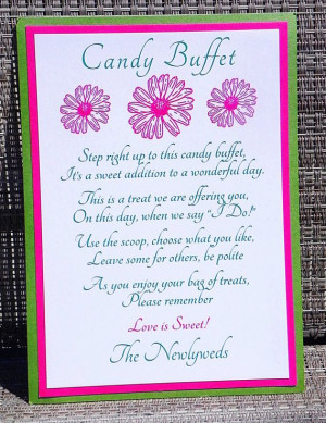 PRINTABLE Wedding Candy Buffet/Table Sign by MySentimentsInvites, $8 ...