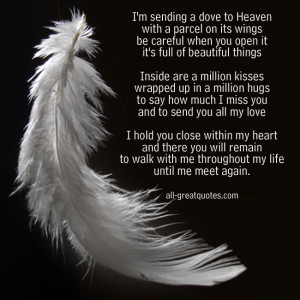 In Loving Memory Cards – I’m sending a dove to Heaven with a ...