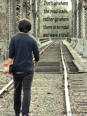 Train Tracks & Quote for Teen Boy Photo