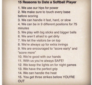 top ten reasons to date a softball player