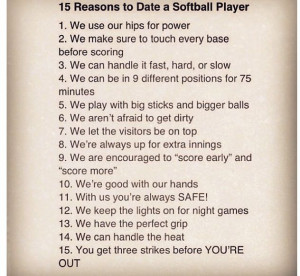 top ten reasons to date a softball player