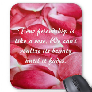 Mousemat Vertical - Rose Petal Frienship Quote