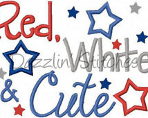 Military Homecoming July 4th Embroidery Design Red White and Cute ...