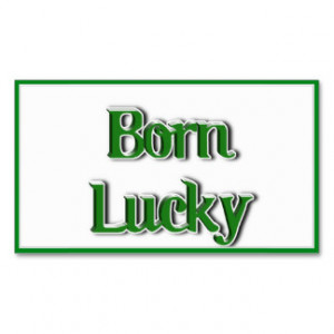 Born Lucky Text Image Business Card Template