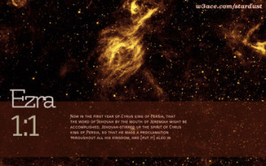 Bible Quote Ezra 1:1 Inspirational Hubble Space Telescope Image