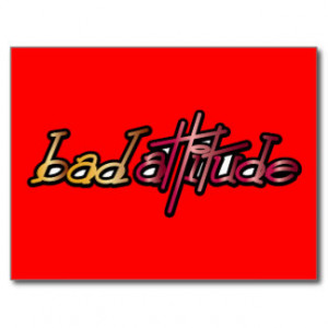 Bad Attitude - Pop Fashion Slogan Icon Post Card