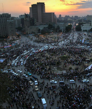... protesters' encampments closed on February 13, 2011 in Cairo, Egypt