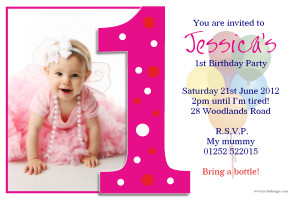 ... Girls First 1st Birthday Party PHOTO Invitations Invites ~ N18