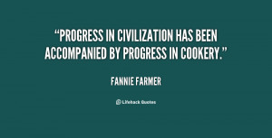 ... in civilization has been accompanied by progress in cookery
