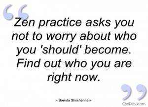 zen practice asks you not to worry about