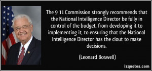 ... Director has the clout to make decisions. - Leonard Boswell
