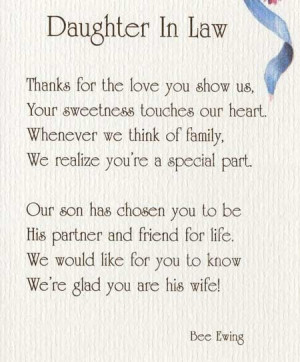 ... DAUGHTER IN LAW - AP79Best Daughter In Law Quotes, Son In Law Quotes