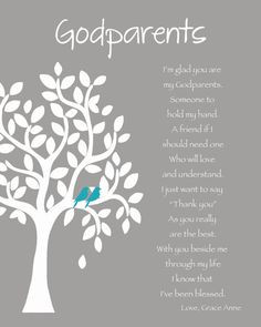 GODPARENTS personalized gift - 8x10 Print - Custom Gift for Godparents ...