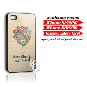 Cool Phone Case Balloons Adventure Quote - Fits for iPhone 4, iPhone ...