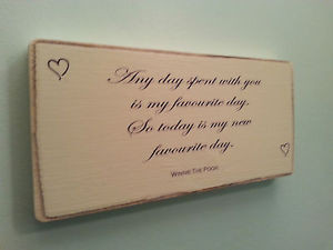 ... Chic Winnie The Pooh Quote Plaque. Wedding Gift Sign. Solid Wood. #8