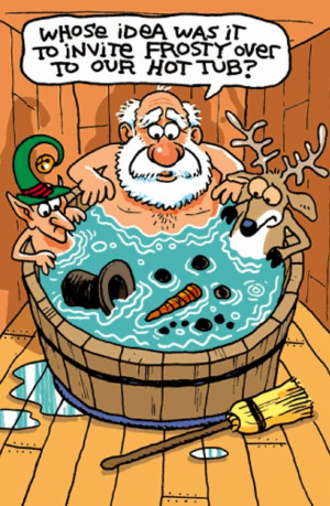 Santa's hot tub party