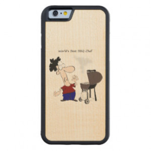 World's Best BBQ Chef Funny BBQ Quote Carved® Maple iPhone 6 Bumper