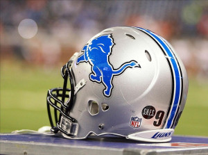 , MI, USA; General view of the helmet of Detroit Lions defensive ...